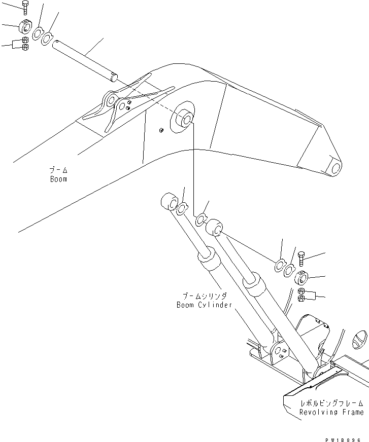 Komatsu parts book diagram for PC200LC-7-BP S/N 200001-UP: BOOM PIN