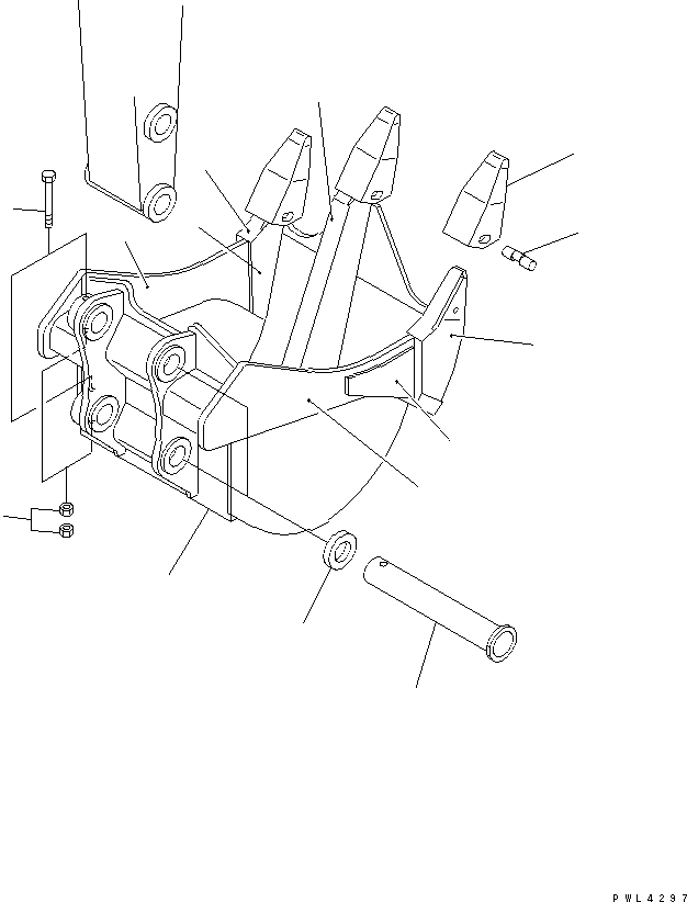 Komatsu parts book diagram for PC200LC-7-BP S/N 200001-UP: RIPPER BUCKET ? 0.61M3 (CECE 0.56M3) ? 950MM