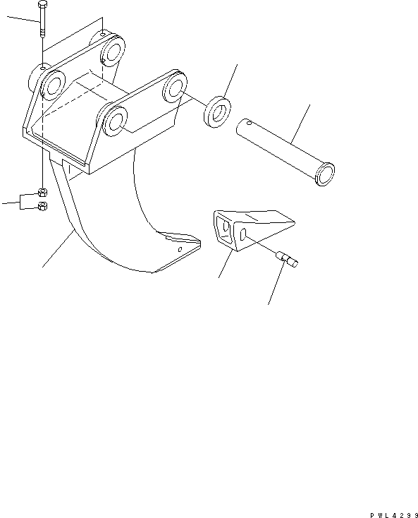 Komatsu parts book diagram for PC200LC-7-BP S/N 200001-UP: SINGLE SHANK RIPPER