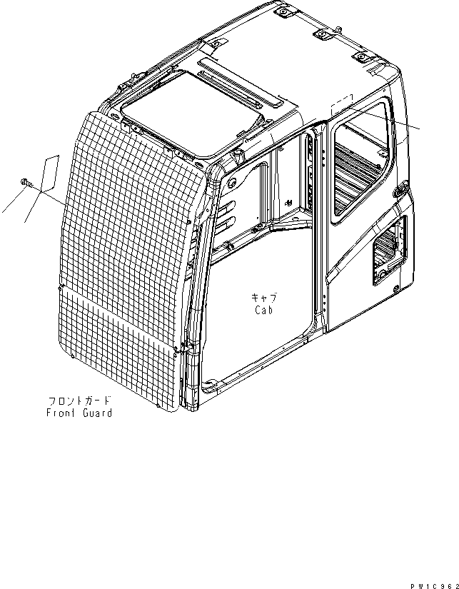 Komatsu parts book diagram for PC200LC-7-BP S/N 200001-UP: CAUTION PLATE (FOR LV1 GUARD)