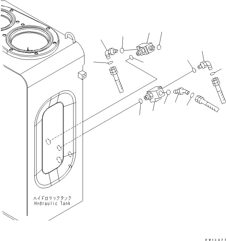 Komatsu parts book diagram for PC200LC-7-BP S/N 200001-UP: ARM CRANE (HYDRAULINC TANK)(#200976-)