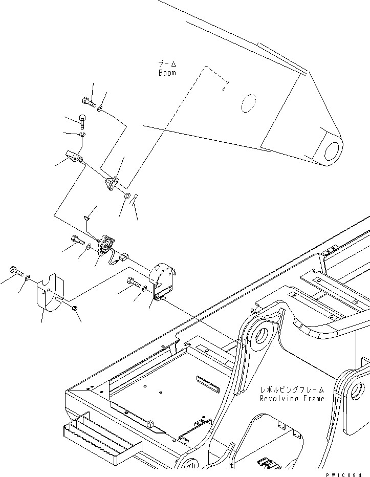 Komatsu parts book diagram for PC200LC-7-BP S/N 200001-UP: ARM CRANE (BOOM FOOT PIN)(#200001-200975)