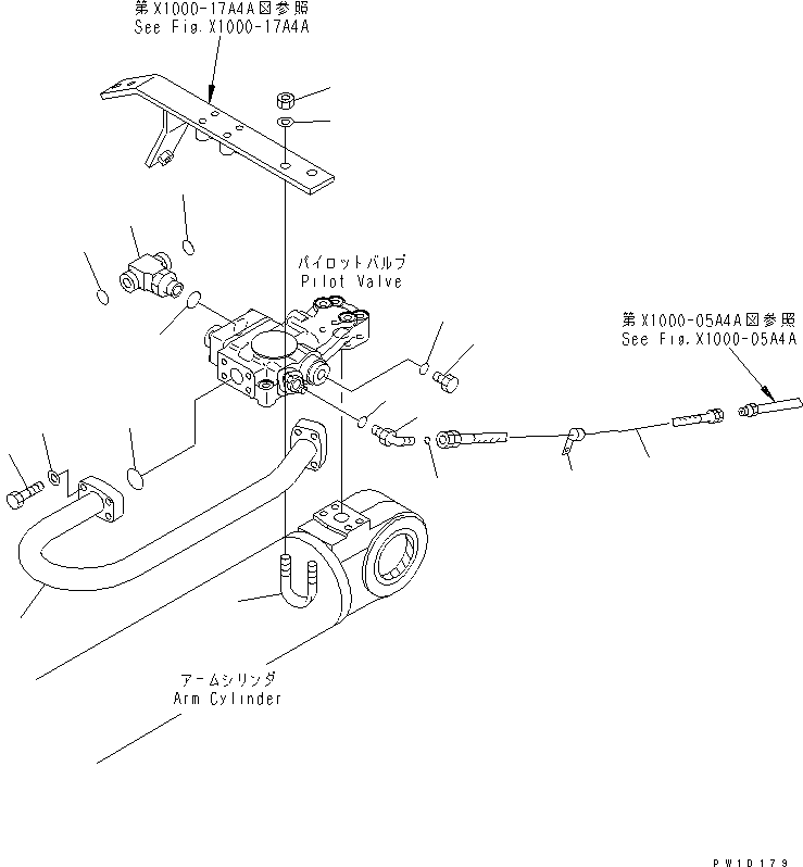 Komatsu parts book diagram for PC200LC-7-BP S/N 200001-UP: ARM CRANE (ARM CYLINDER) (PILOT VALVE) (BURST VALVE) (2/2)(#200976-)