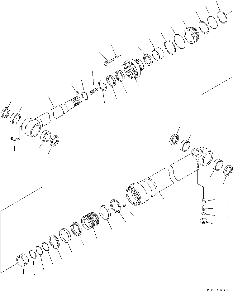 Komatsu parts book diagram for PC200LC-7-BP S/N 200001-UP: ARM CYLINDER (FOR ARM CRANE)