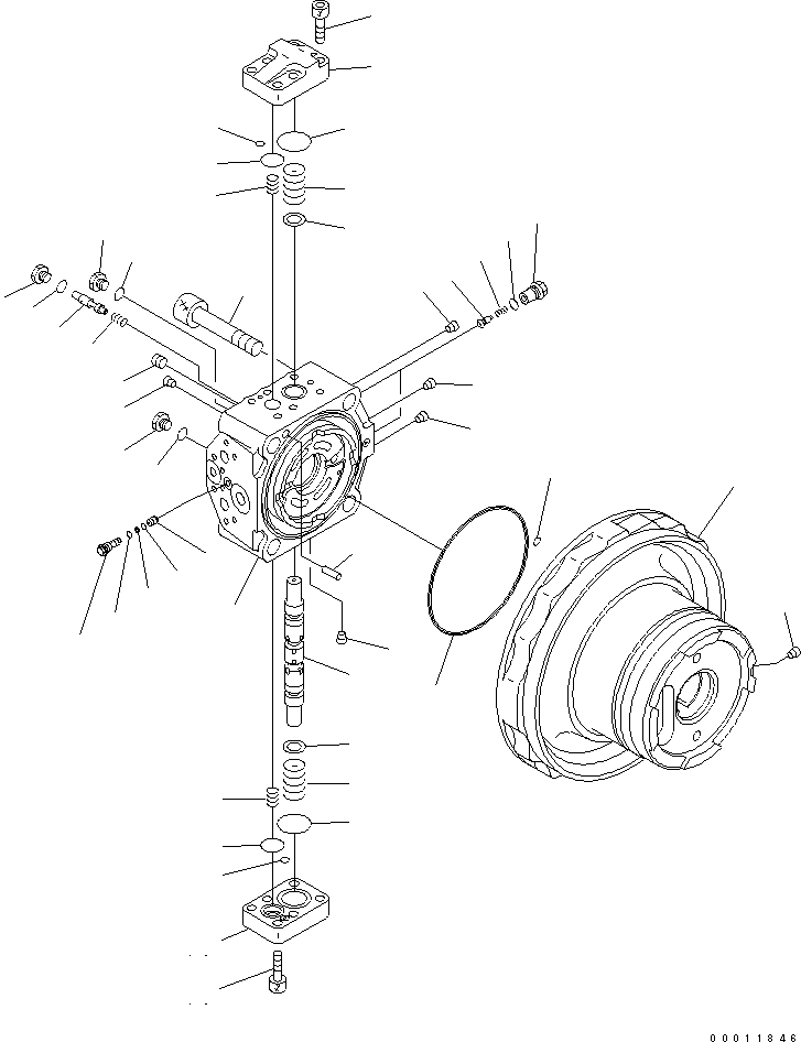 Komatsu parts book diagram for PC200LC-7-BP S/N 200001-UP: TRAVEL MOTOR (1/3)