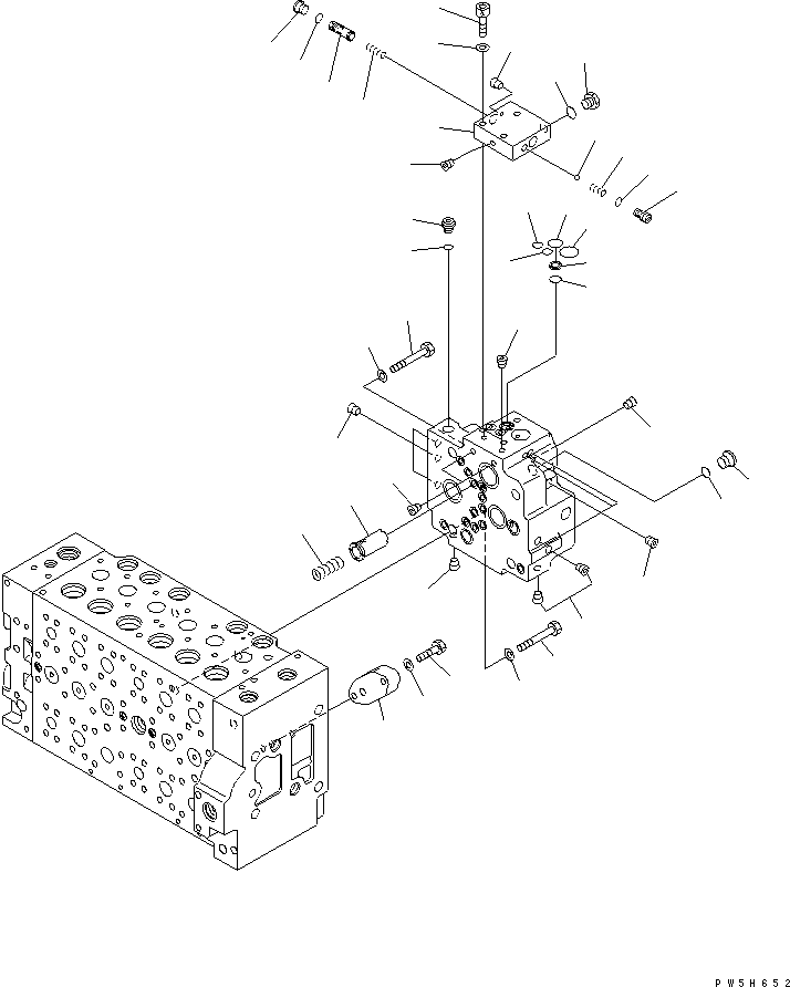 Komatsu parts book diagram for PC200LC-7-BP S/N 200001-UP: MAIN VALVE (14/16)