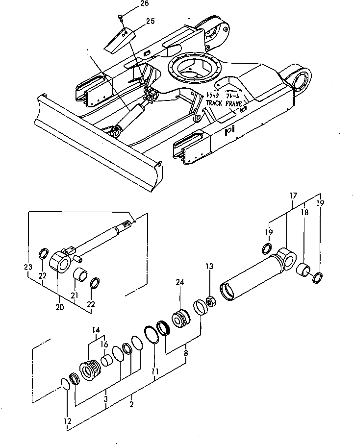 Komatsu parts book diagram for PC20FR-2 S/N 20001-UP: BLADE CYLINDER (INNER PARTS AND COVER)