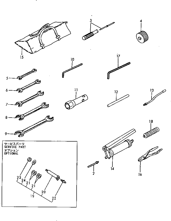 Komatsu parts book diagram for PC20FR-2 S/N 20001-UP: TOOL
