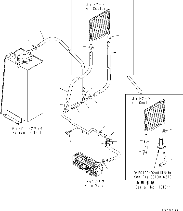 Excavators Komatsu / PC20MR-1 S/N 10001-UP (KUC Spec.)(pc20mr-c) / RETURN LINE(150060 : H0330-01A0)