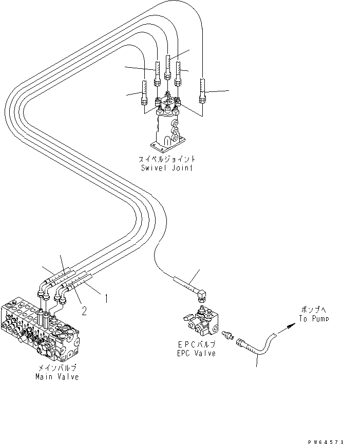 Excavators Komatsu / PC20MR-1 S/N 10001-UP (KUC Spec.)(pc20mr-c) / ACTUATOR LINE (SWIVEL JOINT HOSE ? 1/2)(150090 : H1100-02B0)
