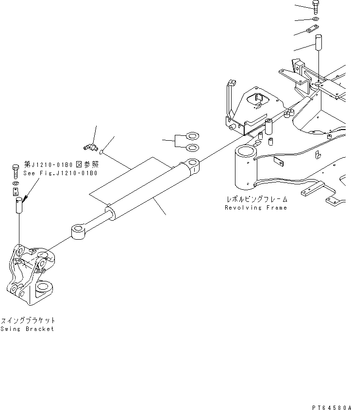 Excavators Komatsu / PC20MR-1 S/N 10001-UP (KUC Spec.)(pc20mr-c) / BOOM SWING CYLINDER(180030 : J1220-01B1)