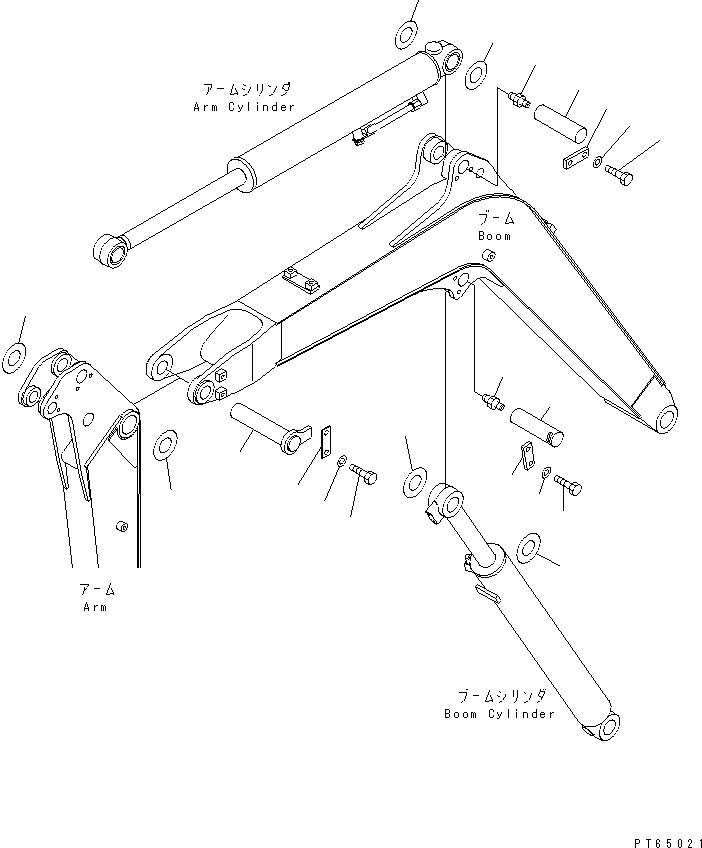 Excavators Komatsu / PC20MR-1 S/N 10001-UP (KUC Spec.)(pc20mr-c) / BOOM (ARM ? ARM CYLINDER AND BOOM CYLINDER MOUNTING PIN)(360040 : T1110-04B0)