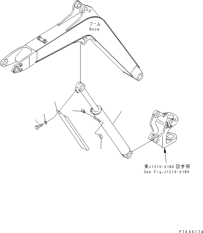 Excavators Komatsu / PC20MR-1 S/N 10001-UP (KUC Spec.)(pc20mr-c) / BOOM CYLINDER AND GUARD (WITH CAB)(360060 : T1120-01B1)