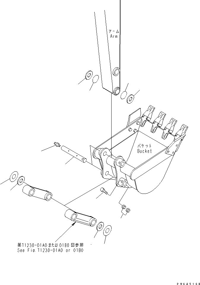 Excavators Komatsu / PC20MR-1 S/N 10001-UP (KUC Spec.)(pc20mr-c) / BUCKET PIN(360140 : T1235-01A0)