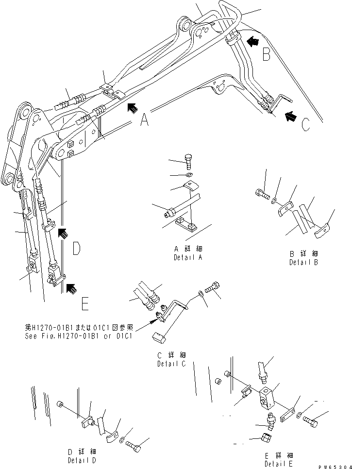 Excavators Komatsu / PC20MR-1 S/N 10001-UP (KUC Spec.)(pc20mr-c) / BREAKER AND ATTACHMENT LINE(360150 : T1240-01B0)