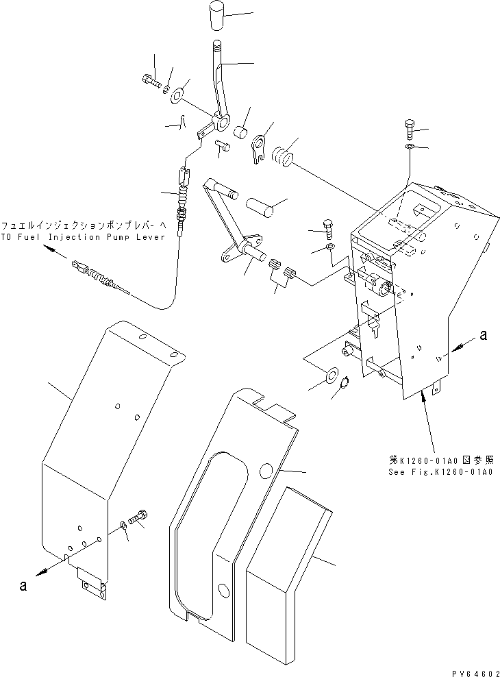 Excavators Komatsu / PC20MRX-1 S/N 10001-UP (KUE Spec.)(pc20mrxc) / PANEL WIRING (BLADE AND TRAVEL SPEED CONTROL LEVER)(210740 : K1260-03A0)