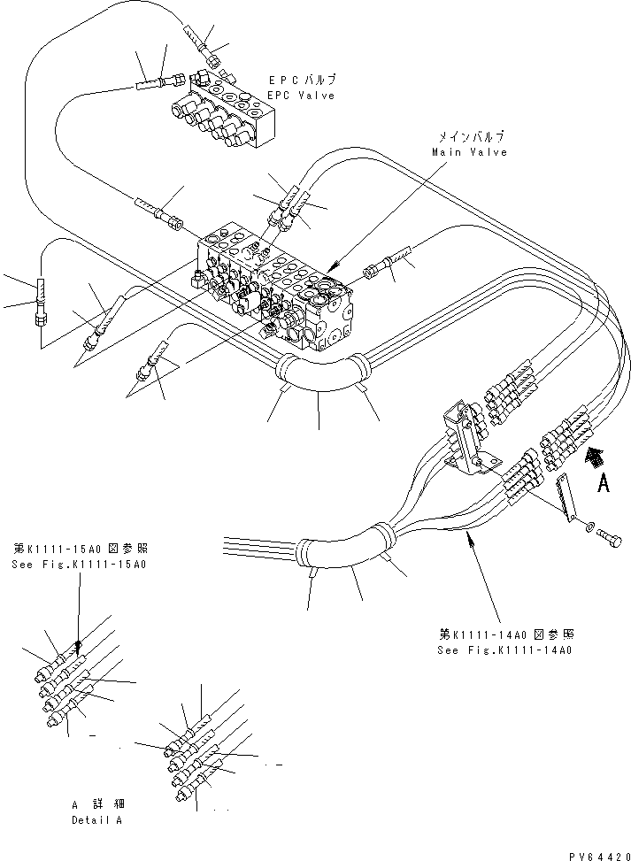 Excavators Komatsu / PC20UU-3 S/N 10001-UP(pc20uu-r) / MAIN CONTROL (MAIN VALVE PIPING)(210260 : K1111-16A0)
