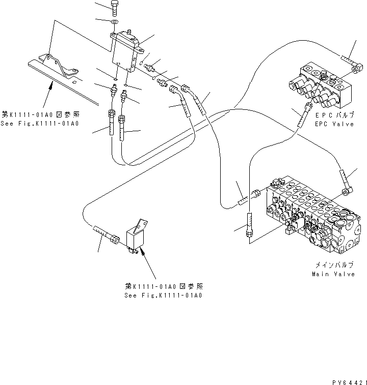 Excavators Komatsu / PC20UU-3 S/N 10001-UP(pc20uu-r) / MAIN CONTROL (BOOM OFFSET VALVE AND PIPING)(210270 : K1111-17A0)
