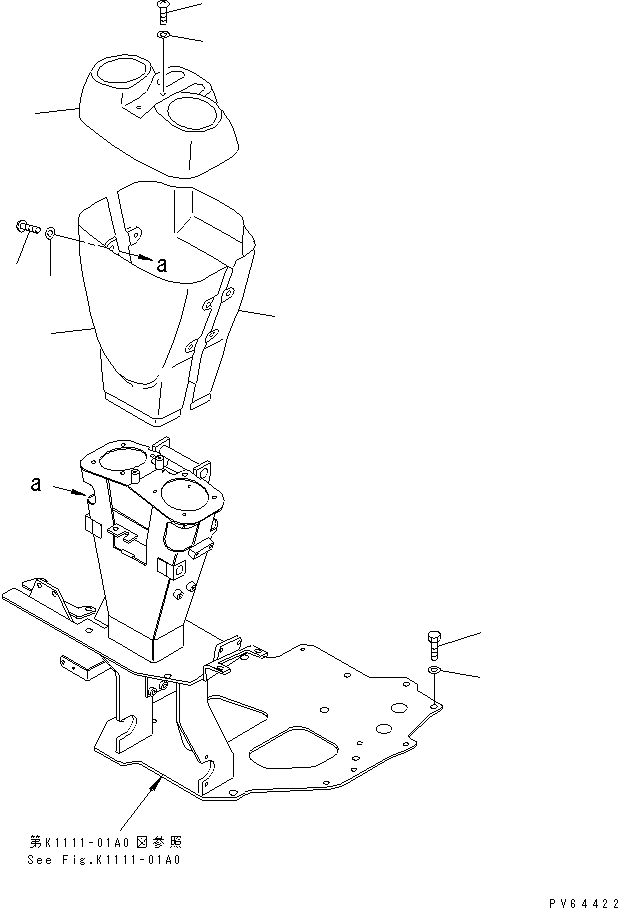 Excavators Komatsu / PC20UU-3 S/N 10001-UP(pc20uu-r) / MAIN CONTROL (WORK EQUIPMENT STAND COVER)(210280 : K1111-18A0)