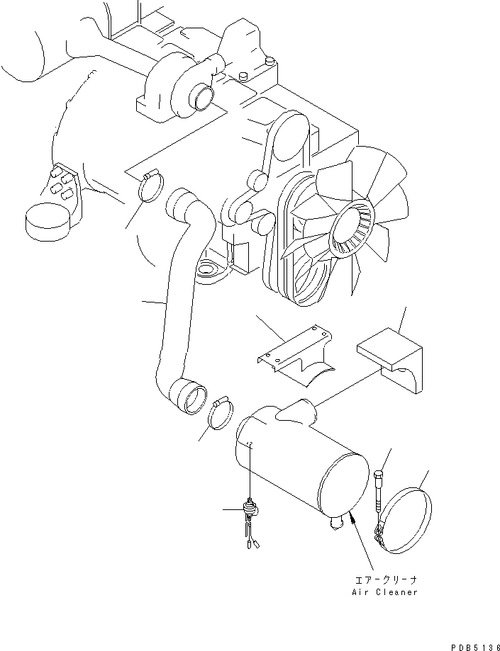 Excavators Komatsu / PC210-6 S/N 30001-UP(pc210-6r) / AIR CLEANER CONNECTION (FOR DOUBLE ELEMENT)(#30916-30979)(030090 : B0200-01A1B)