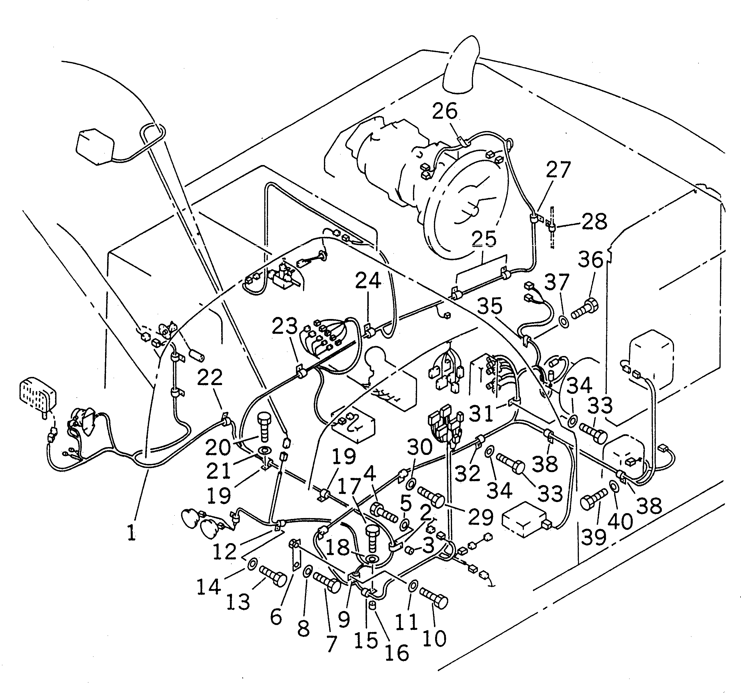 Excavators Komatsu / PC210-6 S/N 30001-UP(pc210-6r) / WIRING (MAIN HARNESS) (AUTO GREASE SUPPLY SYSTEM)(#30001-30499)(120150 : E0200-02A1)