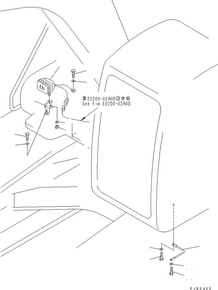 Excavators Komatsu / PC210-6 S/N 30001-UP(pc210-6r) / WIRING (WORKING LAMP ? FRONT)(#30916-30979)(120320 : E0200-06A0B)