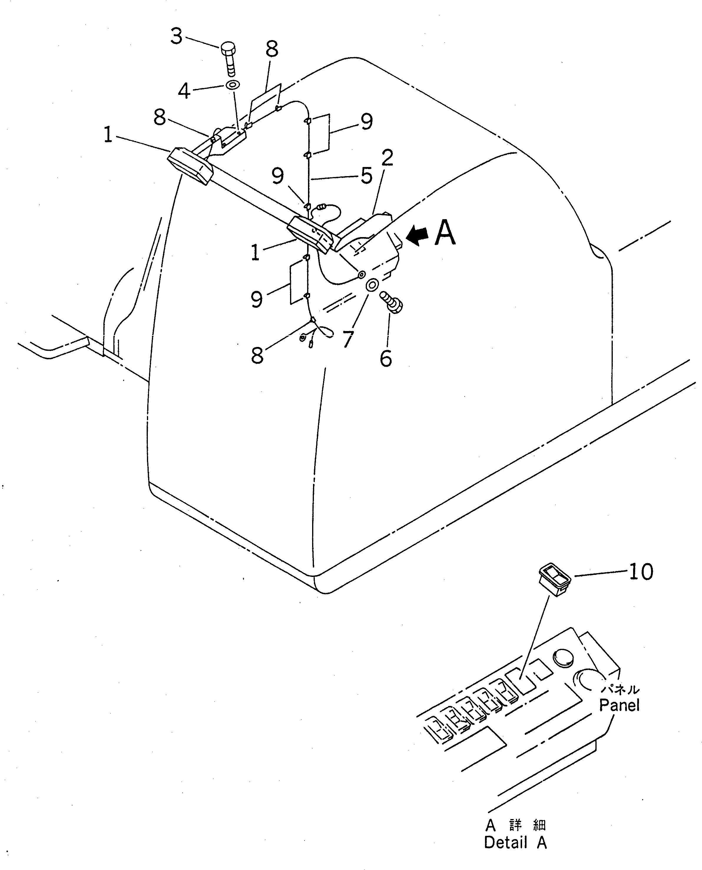Excavators Komatsu / PC210-6 S/N 30001-UP(pc210-6r) / ADDITIONAL WORK LAMP(#30001-30589)(120390 : E0310-01A0)