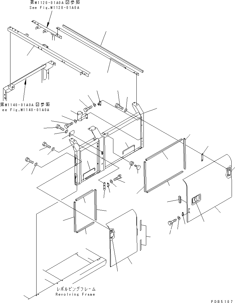 Excavators Komatsu / PC210-6 S/N 30001-UP(pc210-6r) / LEFT SIDE DOOR (DOOR) (WITH F.O.P.S.) (MACHINE CAB)(#30916-31090)(240180 : M1130-01A8)