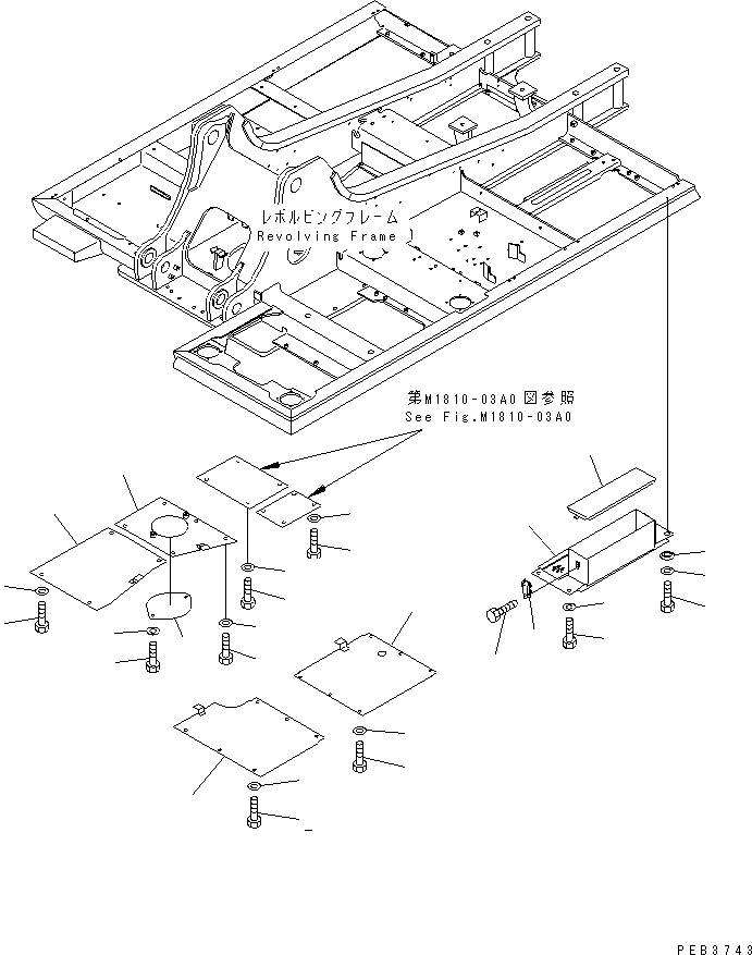 Excavators Komatsu / PC210-6 S/N 30001-UP(pc210-6r) / UNDER COVER (REVOLVING FRAME) (LEFT SIDE COVER AND TOOL BOX)(#30690-30915)(240610 : M1810-01A0A)