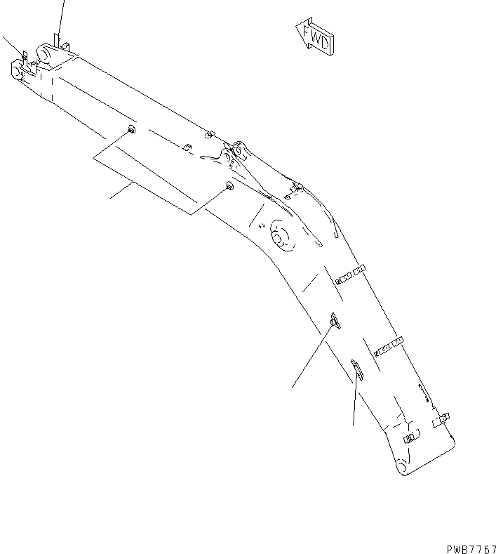 Excavators Komatsu / PC210-6 S/N 30001-UP(pc210-6r) / BOOM (ADDITIONAL PARTS FOR ADDITIONAL PIPING)(#31180-)(360080 : T1110-01A5A)