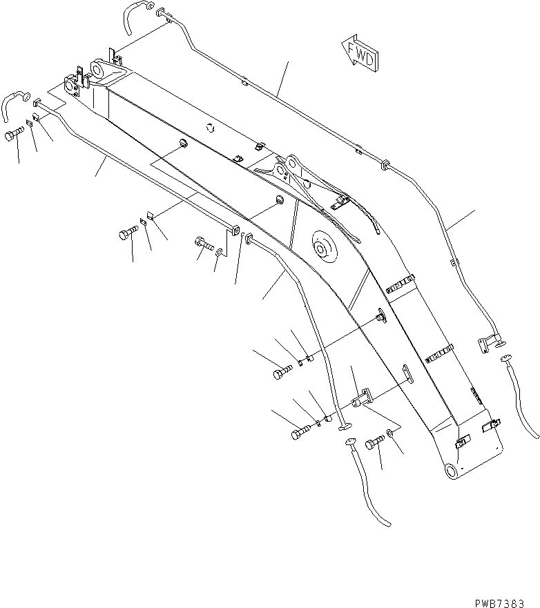 Excavators Komatsu / PC210-6 S/N 30001-UP(pc210-6r) / BOOM (HD) (ADDITIONAL LINE) (FOR ADDITIONAL PIPING)(#31180-)(360250 : T1110-05A1A)