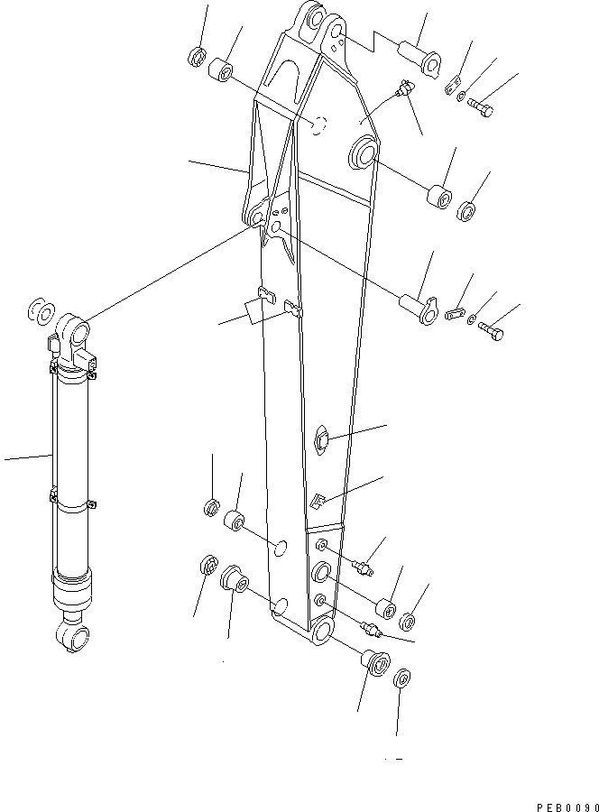 Excavators Komatsu / PC210-6 S/N 30001-UP(pc210-6r) / ARM (2.9M) (LONG GREASING TYPE) (DEMOLITION SPEC.)(#30980-)(360640 : T1200-01B6A)