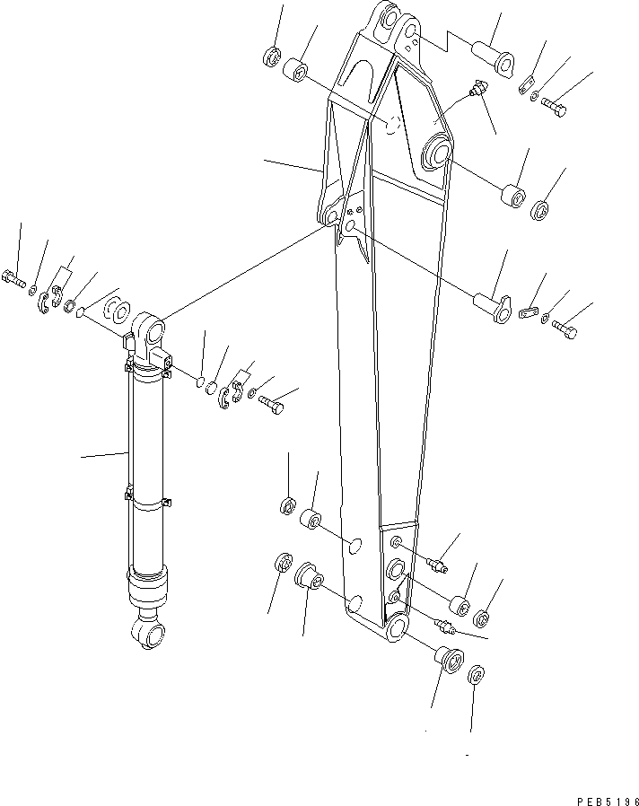 Excavators Komatsu / PC210-6 S/N 30001-UP(pc210-6r) / ARM (2.9M) (HEAVY DUTY) (FOR COMPONENT)(360520 : T1200-01A5)