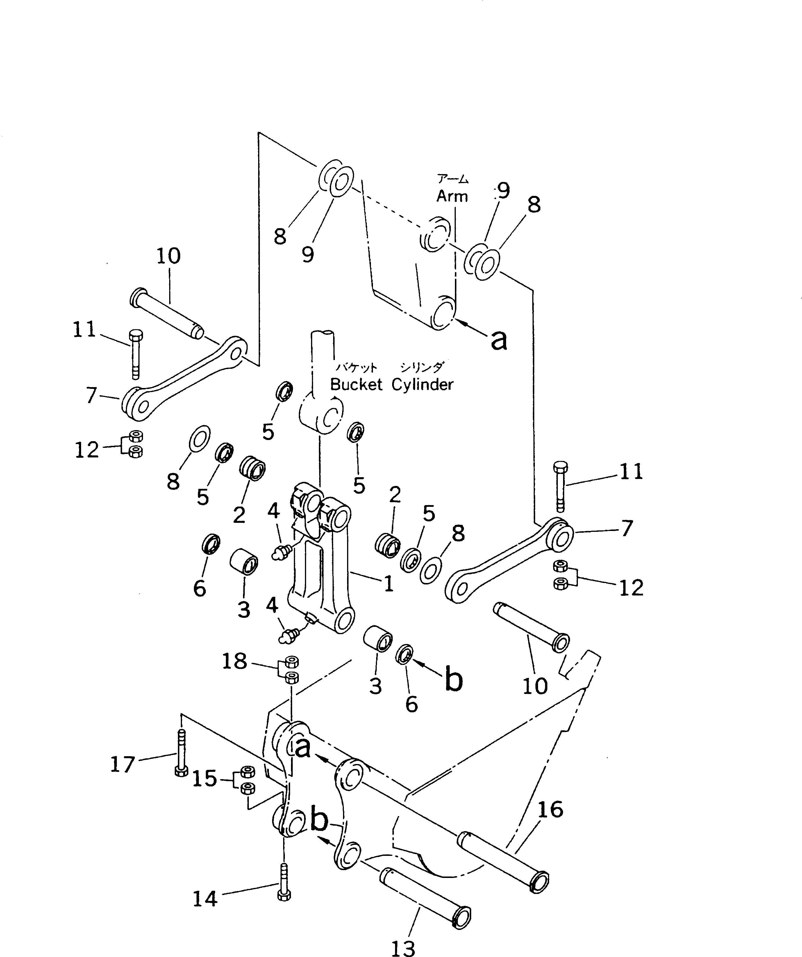 Excavators Komatsu / PC210-6 S/N 30001-UP(pc210-6r) / BUCKET LINK(360910 : T1230-01A0)