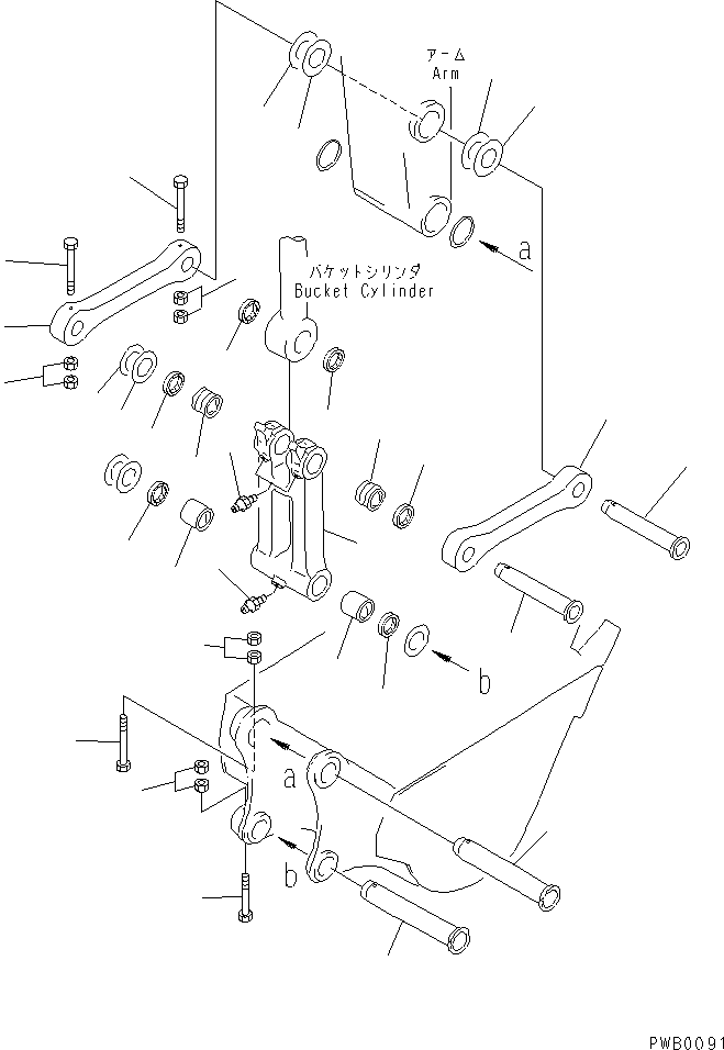 Excavators Komatsu / PC210-6 S/N 30001-UP(pc210-6r) / ARM (BUCKET LINK) (DEMOLITION SPEC.)(360760 : T1200-02A1)