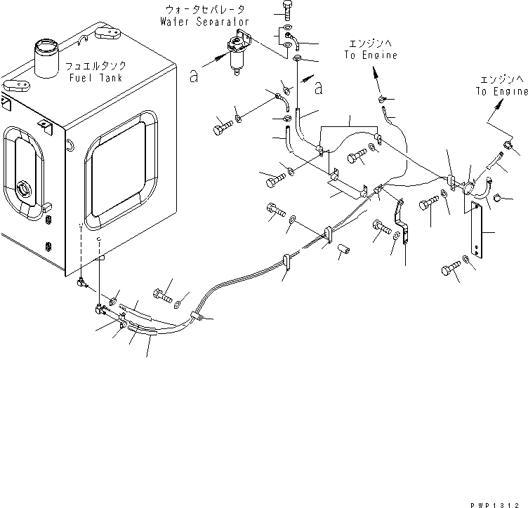 Excavators Komatsu / PC210LC-7K S/N K40001-UP(pc210l1u) / FUEL LINES (PIPING)(003002 : D0200-01A0)