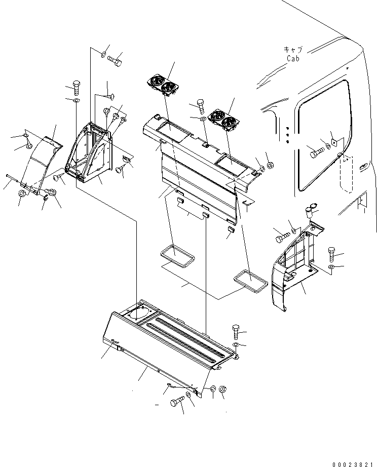 Excavators Komatsu / PC210LC-7K S/N K40001-UP(pc210l1u) / SEAT REAR COVER AND RADIO (#K41727-)(007007 : K0180-01A0A)