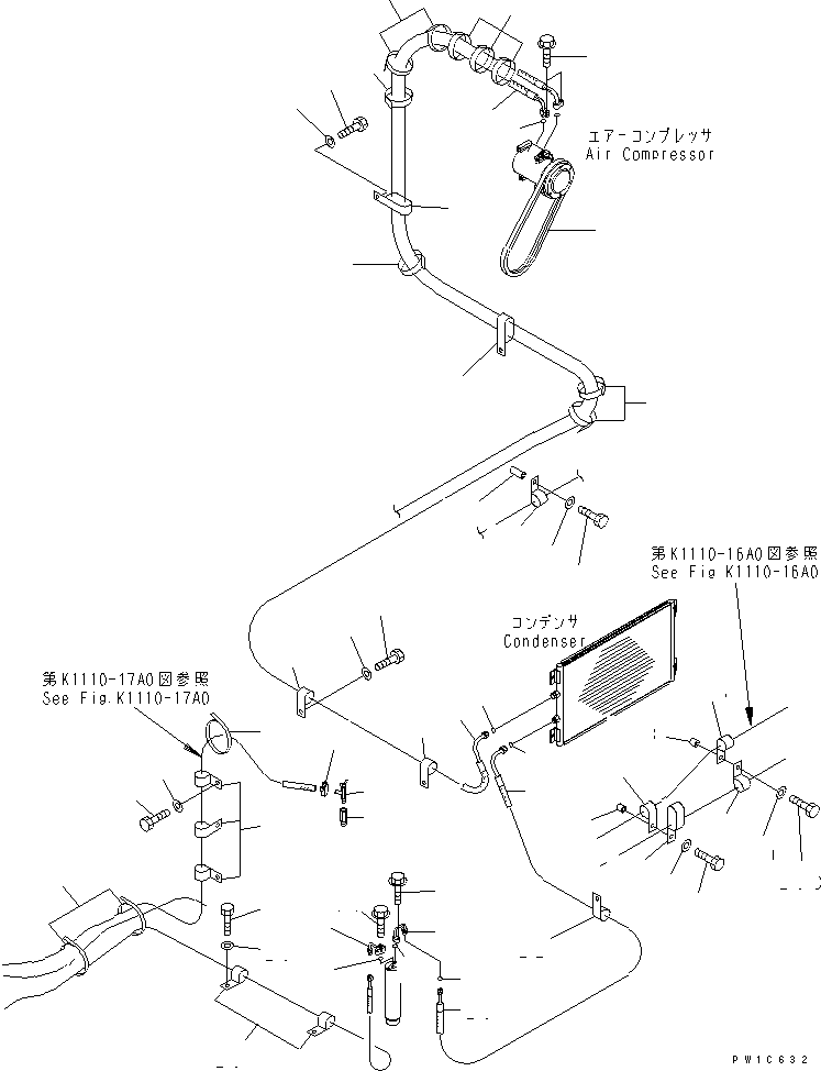 Excavators Komatsu / PC210LC-7K S/N K40001-UP(pc210l1u) / AIR CONDITIONER (HOSE) (#K40001-K41726)(007039 : K0700-02A0)