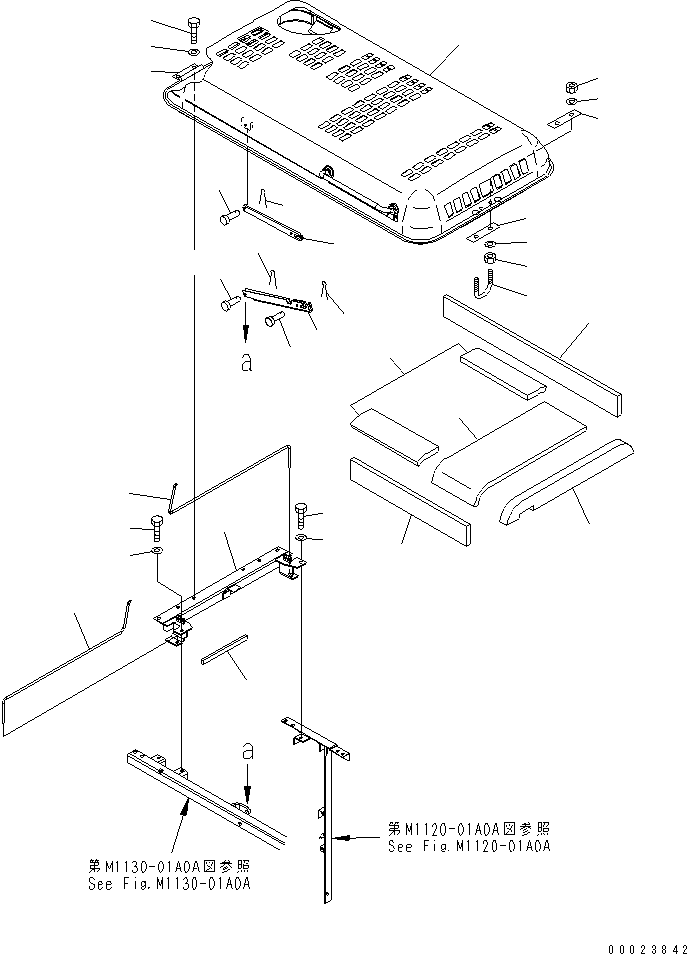 Excavators Komatsu / PC210LC-7K S/N K40001-UP(pc210l1u) / HOOD (#.-)(008003 : M1110-01A0B)