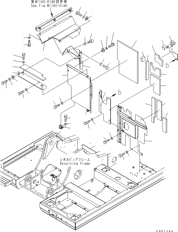 Excavators Komatsu / PC210LC-7K S/N K40001-UP(pc210l1u) / PARTITION (MACHINE CAB) (#K40001-K41726)(008009 : M1150-01A0)