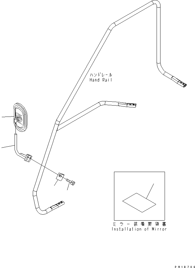 Excavators Komatsu / PC210LC-7K S/N K40001-UP(pc210l1u) / REAR VIEW MIRROR, R.H.(008018 : M1420-01A0)