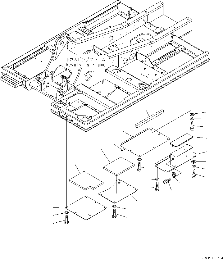Excavators Komatsu / PC210LC-7K S/N K40001-UP(pc210l1u) / UNDER COVER (REVOLVING FRAME) (1/2)(008021 : M1810-01A0)
