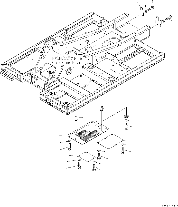 Excavators Komatsu / PC210LC-7K S/N K40001-UP(pc210l1u) / UNDER COVER (REVOLVING FRAME) (2/2)(008022 : M1810-02A0)