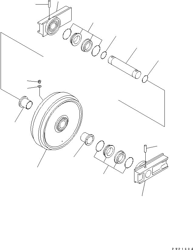 Excavators Komatsu / PC210LC-7K S/N K40001-UP(pc210l1u) / FRONT IDLER (FOR 2-PIECE BOOM)(011002 : R0110-01A3)