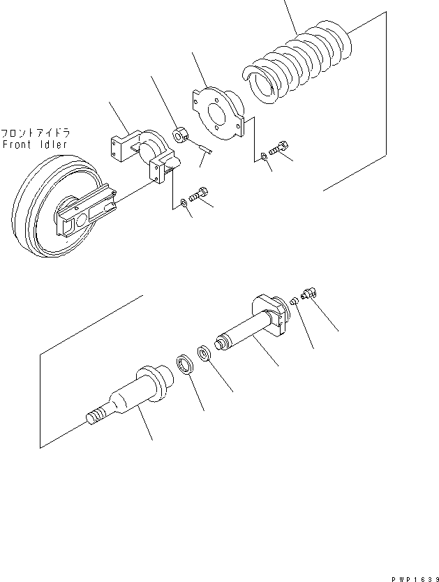 Excavators Komatsu / PC210LC-7K S/N K40001-UP(pc210l1u) / IDLER CUSHION (FOR 2-PIECE BOOM)(011004 : R0110-02A3)