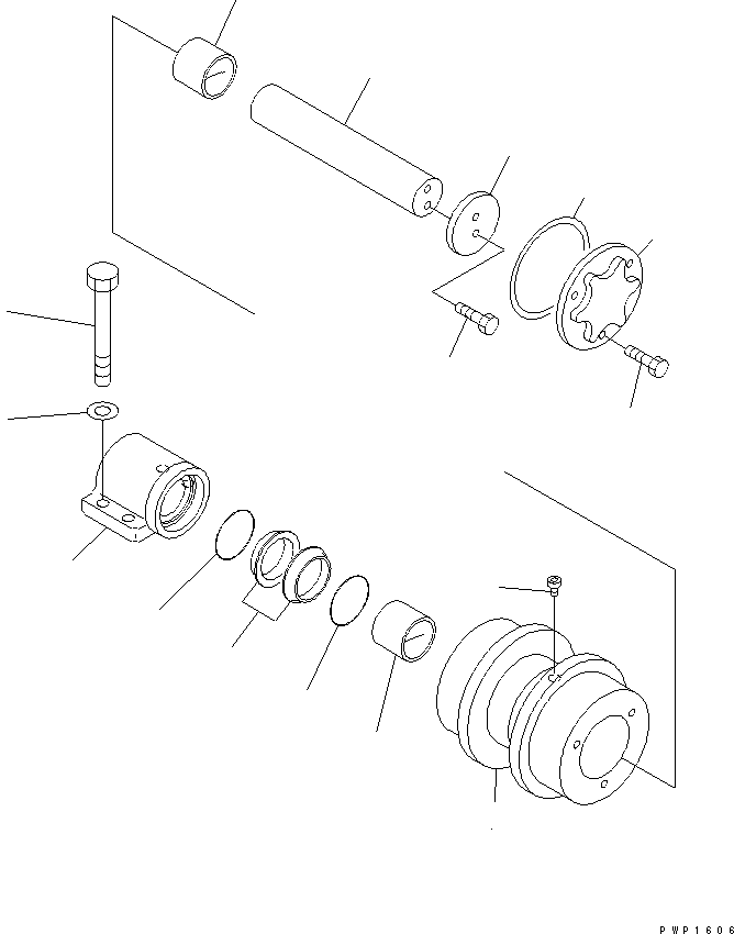 Excavators Komatsu / PC210LC-7K S/N K40001-UP(pc210l1u) / CARRIER ROLLER (FOR 2-PIECE BOOM)(011009 : R0300-01A3)