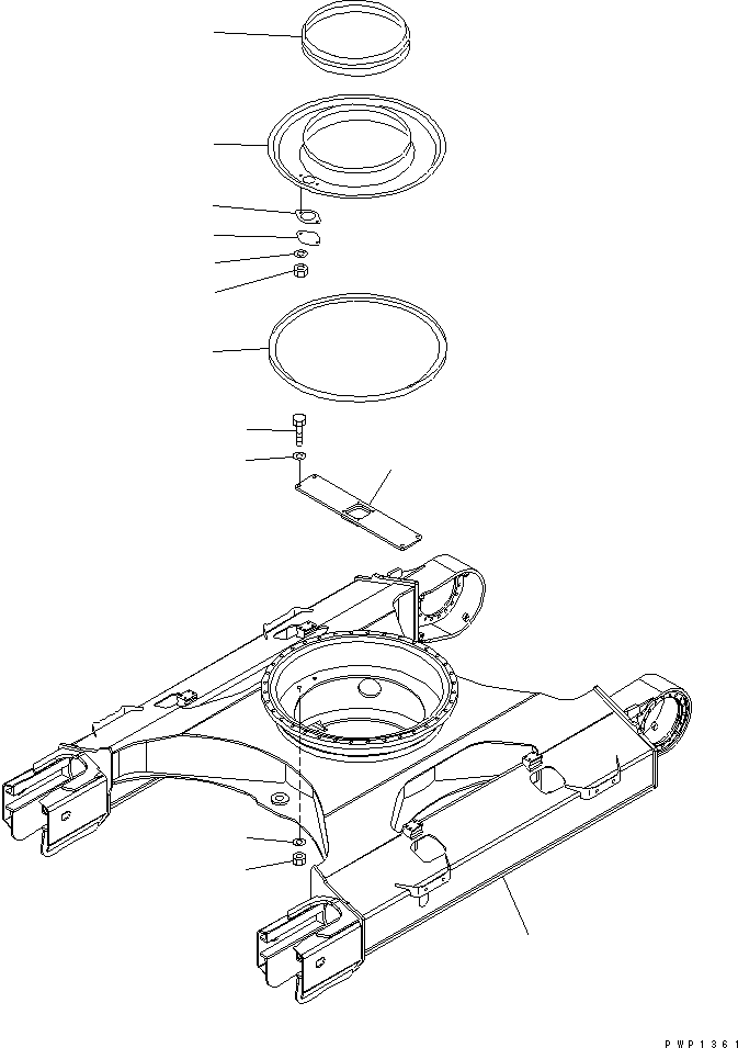 Excavators Komatsu / PC210LC-7K S/N K40001-UP(pc210l1u) / TRACK FRAME (LC)(011021 : R1100-01A1)