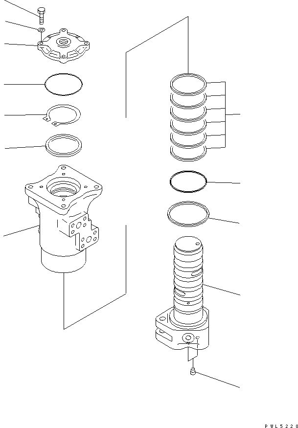 Excavators Komatsu / PC210LC-7K S/N K40001-UP(pc210l1u) / SWIVEL JOINT (LC) (#K40001-K42316)(016024 : Y1627-01A1)
