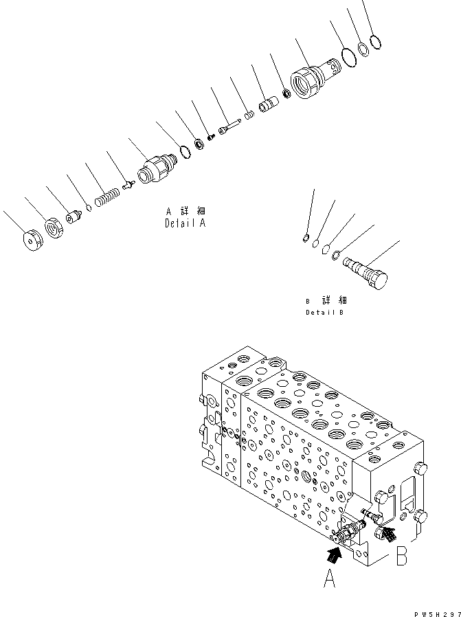 Excavators Komatsu / PC210LC-7K S/N K40001-UP(pc210l1u) / MAIN VALVE (1-ACTUATOR) (11/19) (#K40001-K41134)(016046 : Y1662-11A0)