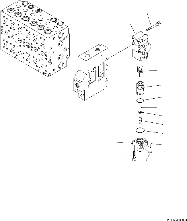 Excavators Komatsu / PC210LC-7K S/N K40001-UP(pc210l1u) / MAIN VALVE (2-ACTUATOR) (15/21) (FOR 2-PIECE BOOM) (#K40001-K41134)(016069 : Y1664-45A0)